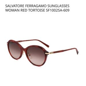 Salvatore Ferragamo Burgundy Frame Sunglasses with Brown Gradient Lenses